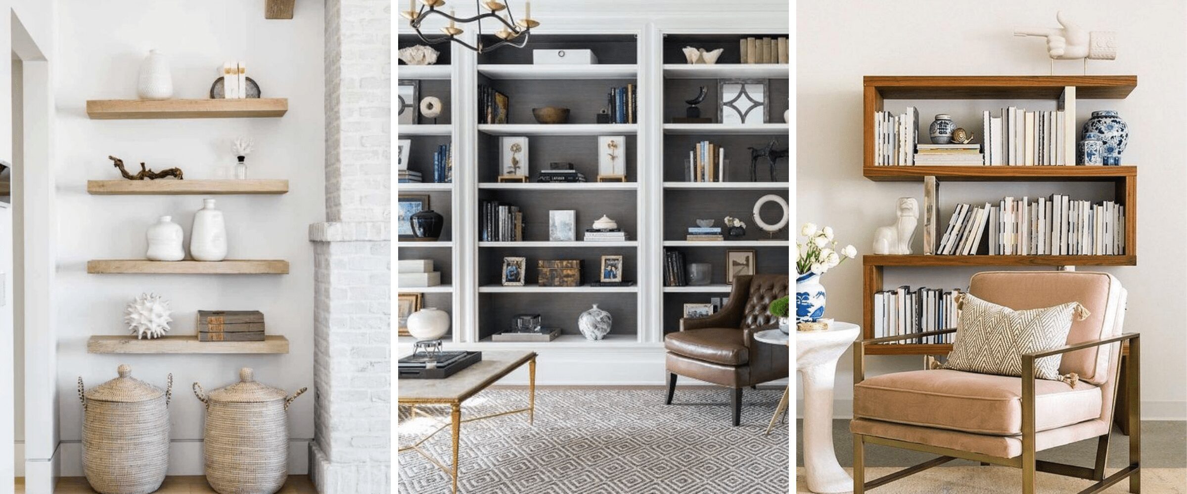 wall shelves for boring bare walls