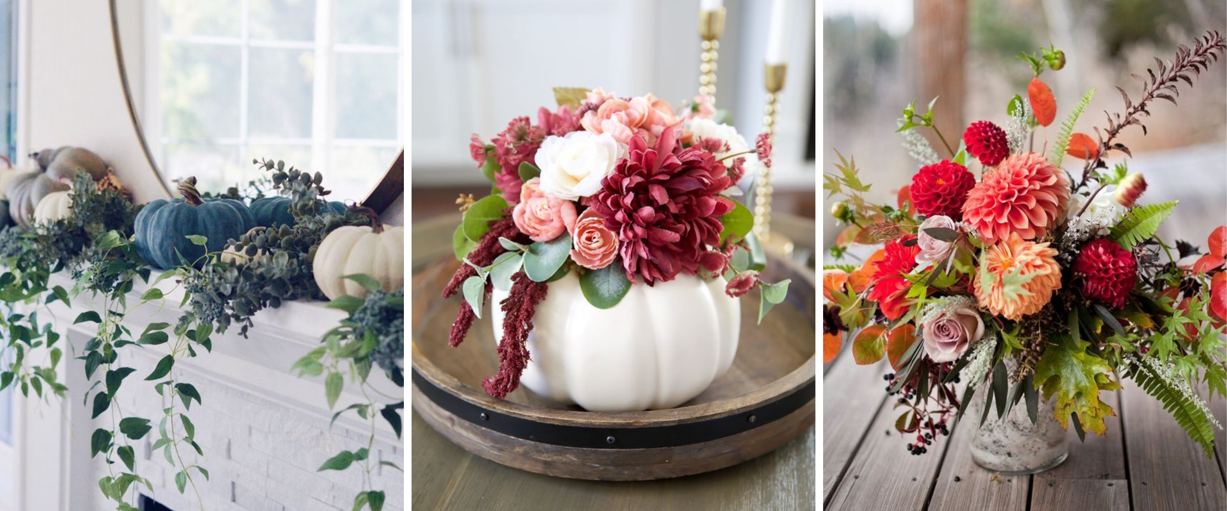 fall florals and foliage for home decor