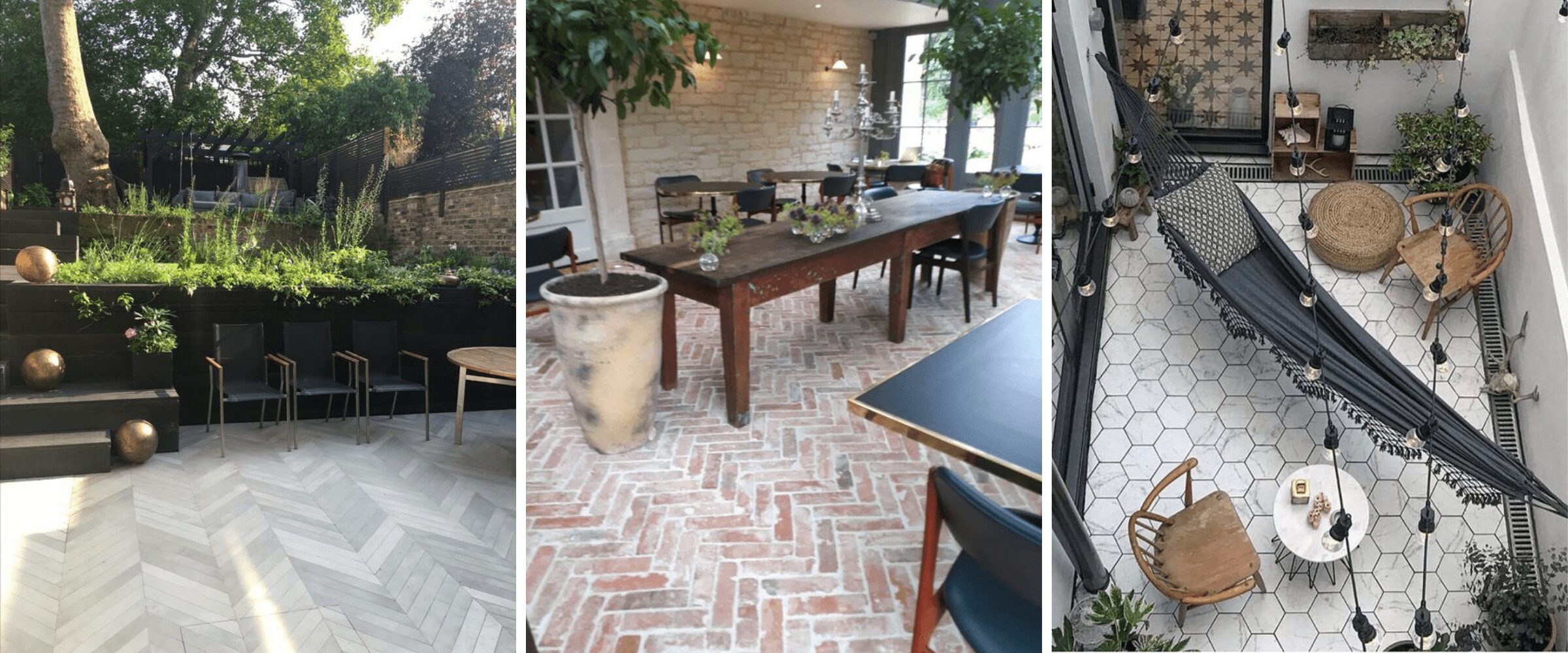 patio decorating ideas - geometric patterns