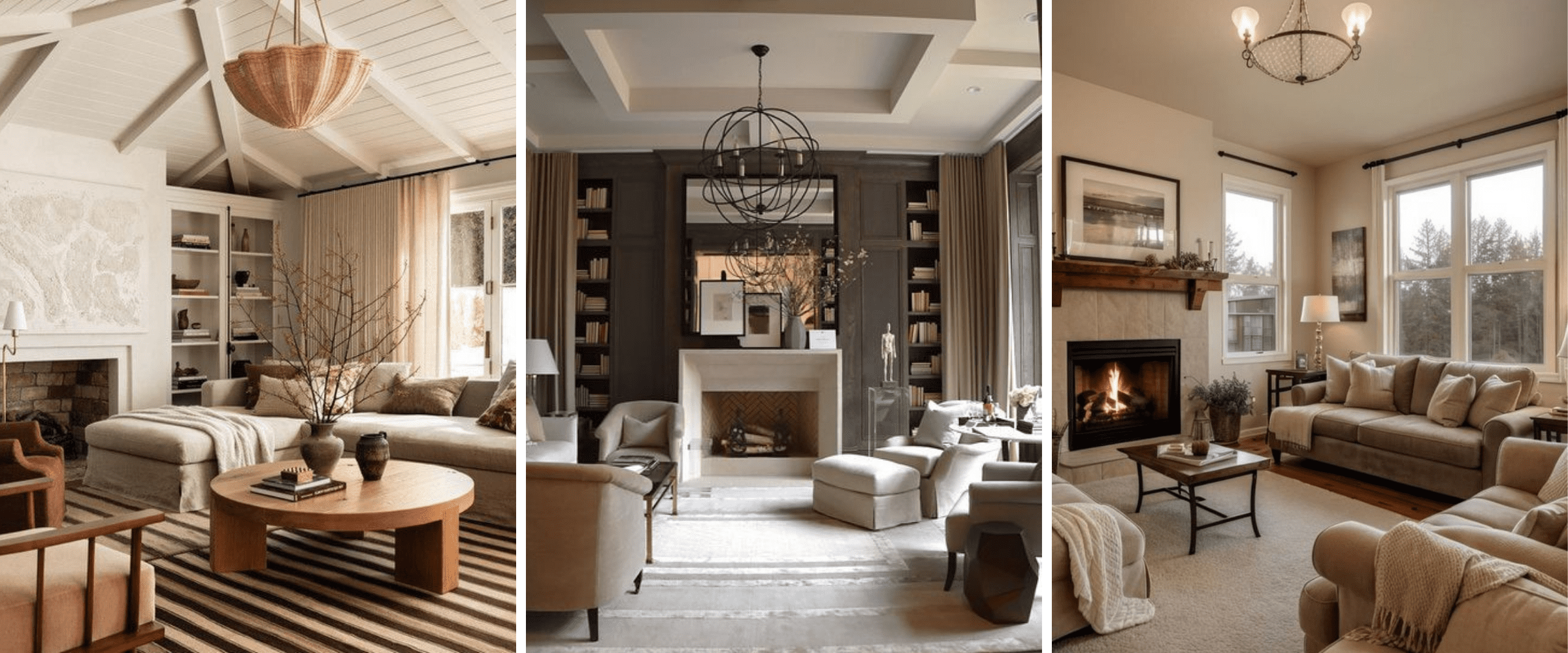 2024 living room design trend - warm neutrals