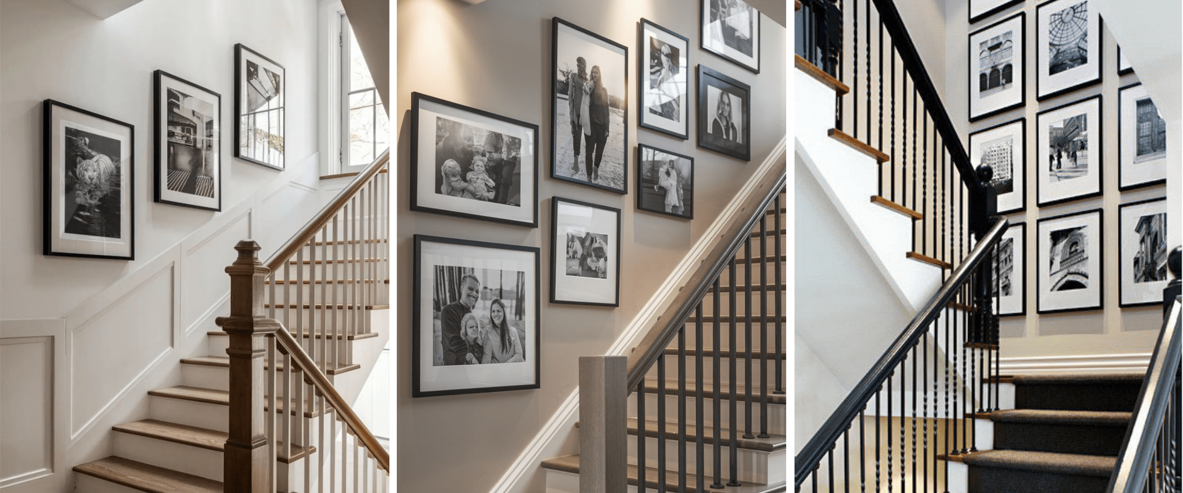 gallery wall on stairs